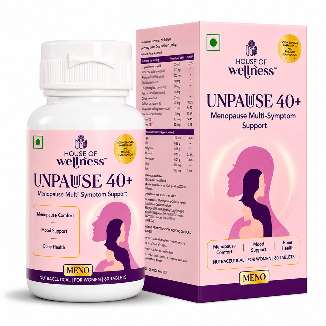 UNPAUSE 40+ Menopause Support for Every Stage | 60 Tablets