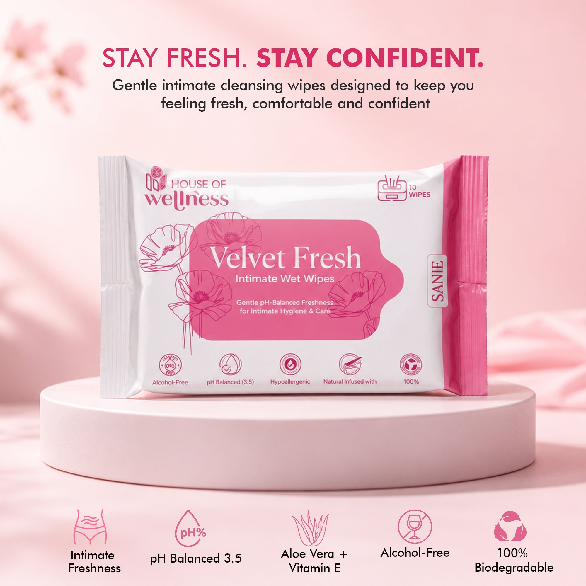 Velvet Fresh – Intimate Wet Wipes | 10 Wipes