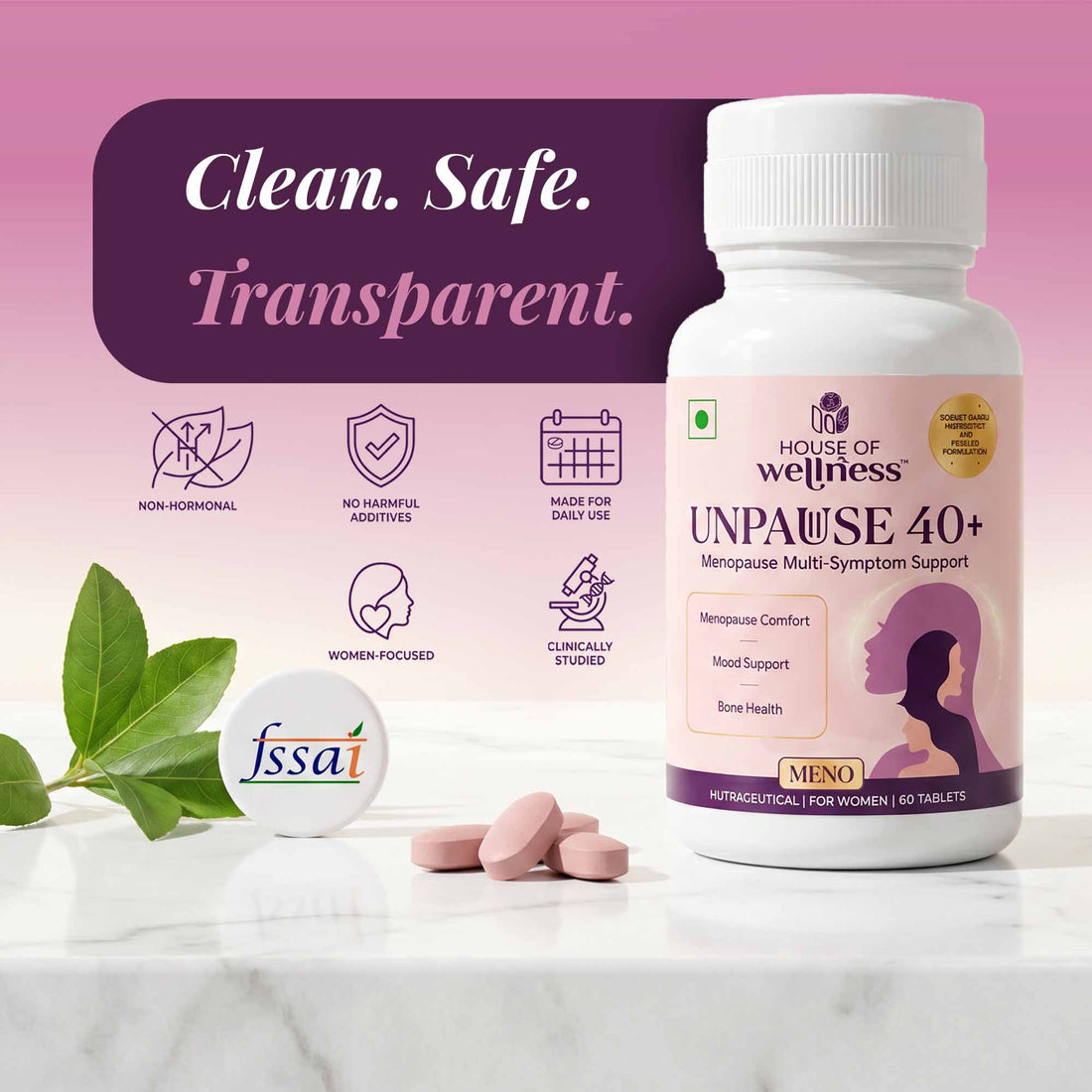 UNPAUSE 40+ Menopause Support for Every Stage | 60 Tablets