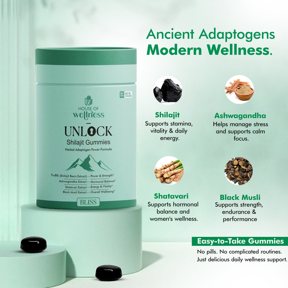 Unlock Shilajit Gummies | 60 Gummies