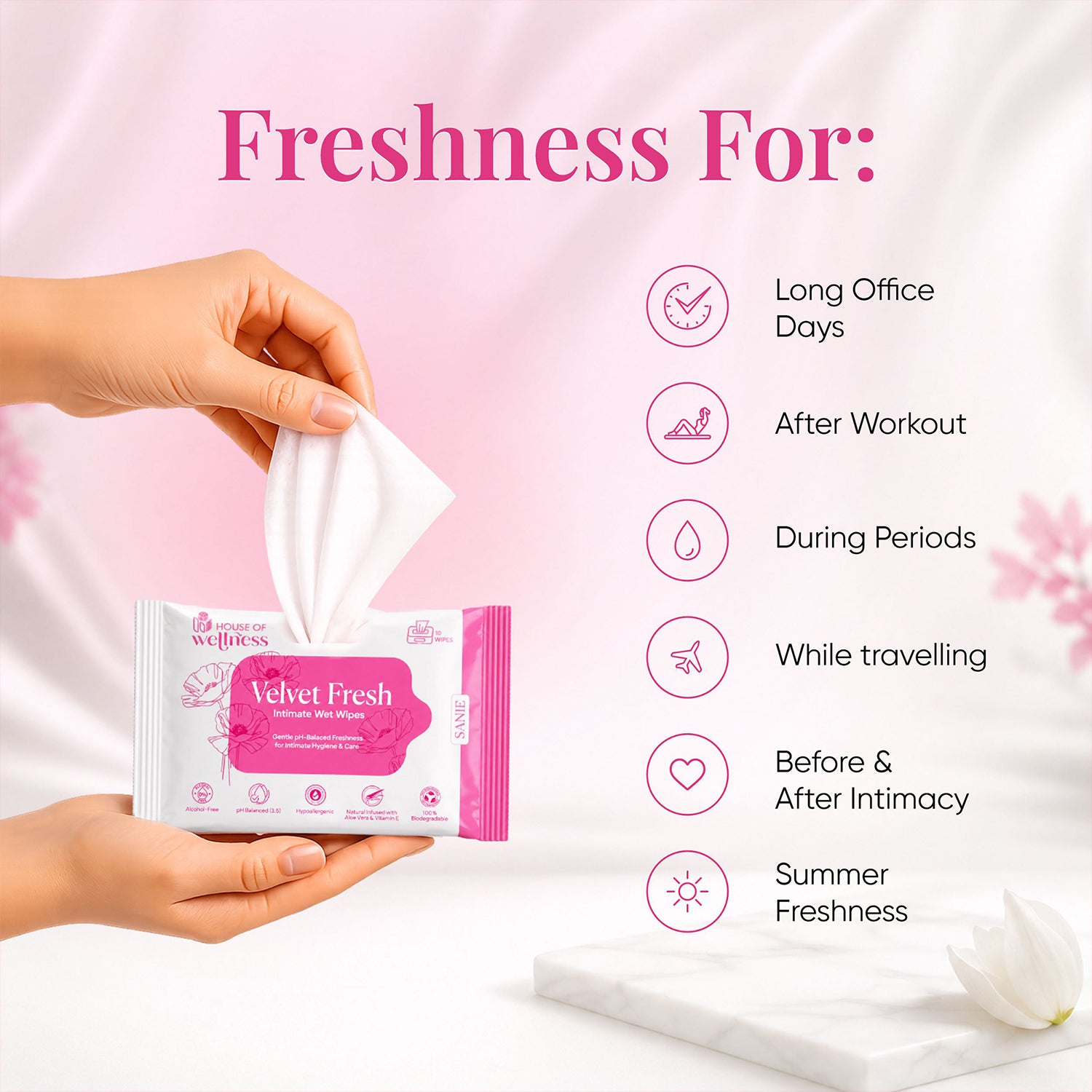Velvet Fresh – Intimate Wet Wipes | 10 Wipes