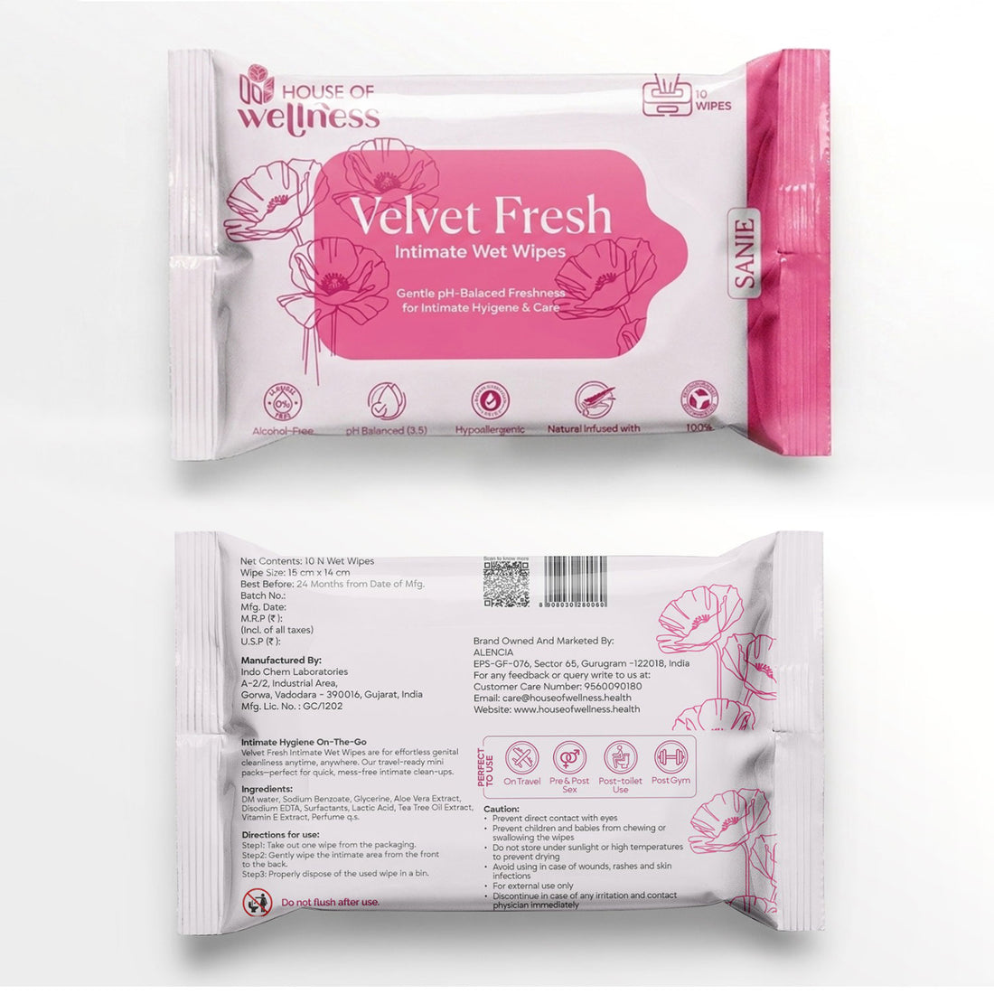 Velvet Fresh – Intimate Wet Wipes | 10 Wipes